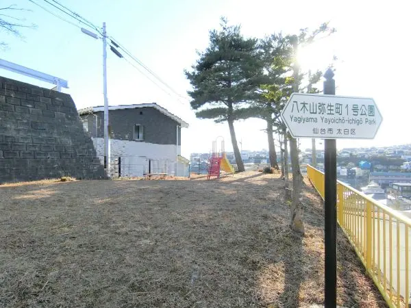 対象不動産通路の先にある公園です。