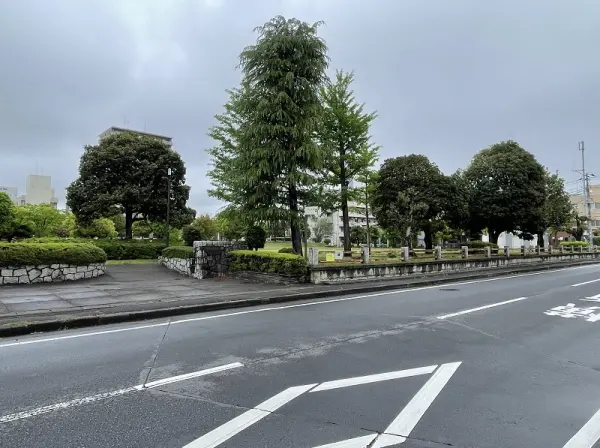 広大な芝生広場とたくさんの樹木が植えられた公園です。