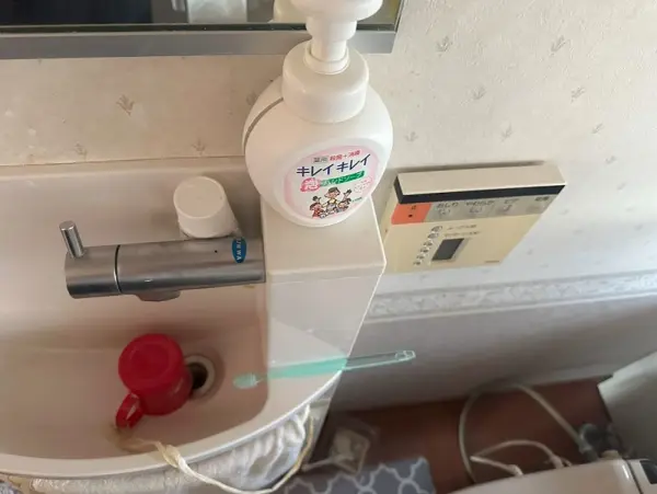 手洗いがしやすい独立型手洗器を完備し、快適なトイレ空間を実現しています。