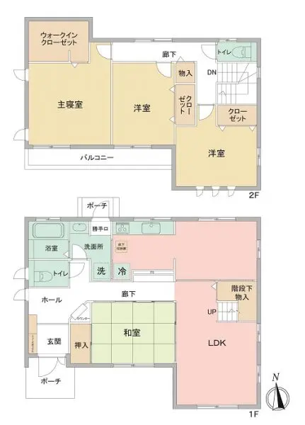LDK約21.1帖、全居室6帖以上の広さがある、ゆったりとした住まい。