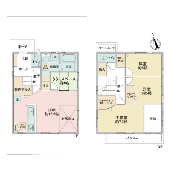 WICや階段下収納、廊下収納など、収納スペースが豊富です。