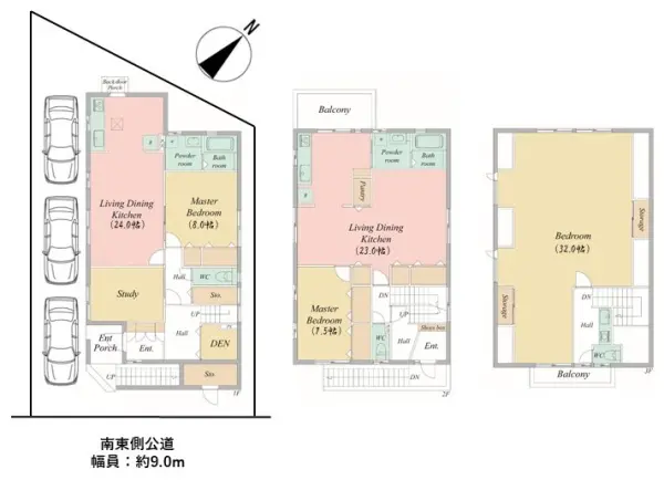 敷地面積約55.86坪、建物延床面積約70.23坪の3階建て住宅です！！
