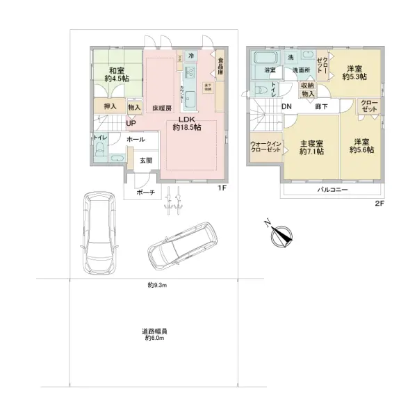 WICや全居室収納に加え、廊下の物入等、収納スペースが豊富に設けられた住まい。