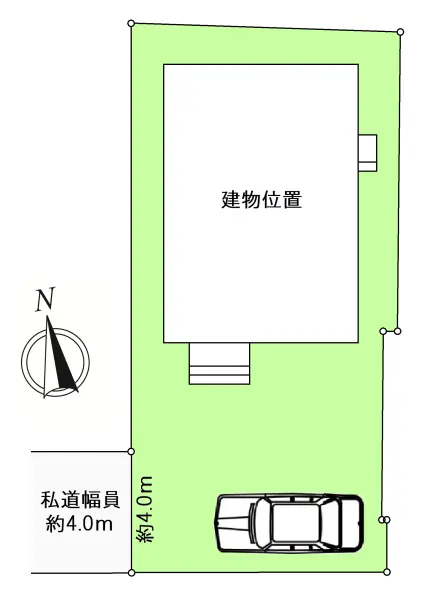 前面道路は車などの通り抜けができないため、住人以外の往来が少なく、プライバシーを確保しやすいです。
