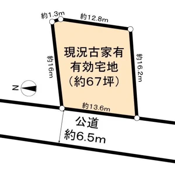 神陵台５丁目古家付き土地