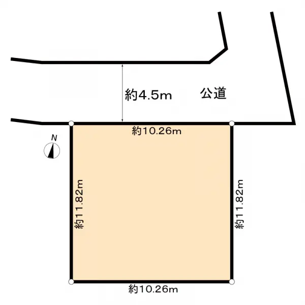 接道間口約10.2m 奥行約11.8m