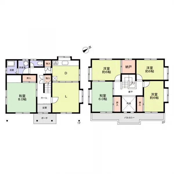 ・5LDK+納戸・吹き抜けあり