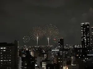 北東バルコニーから北側方面の眺望です。（第３６回淀川花火大会時の眺望）
