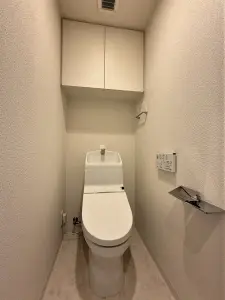 トイレには吊戸棚がついております