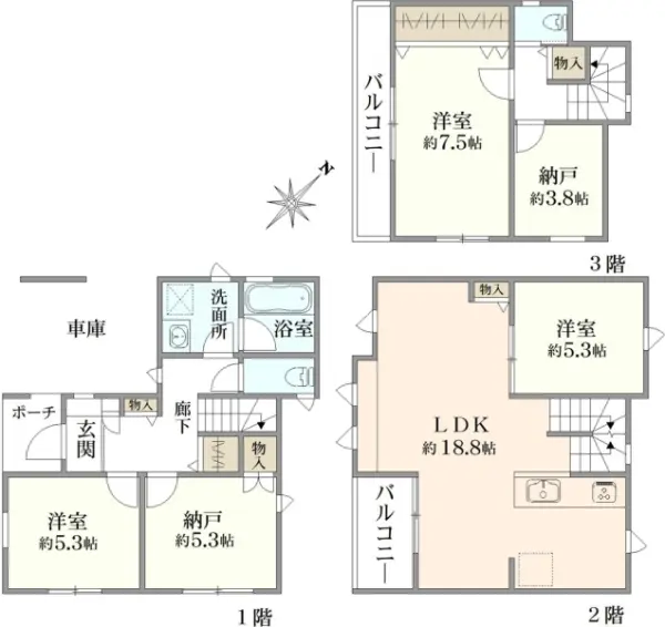 北区上十条1丁目　3号棟
