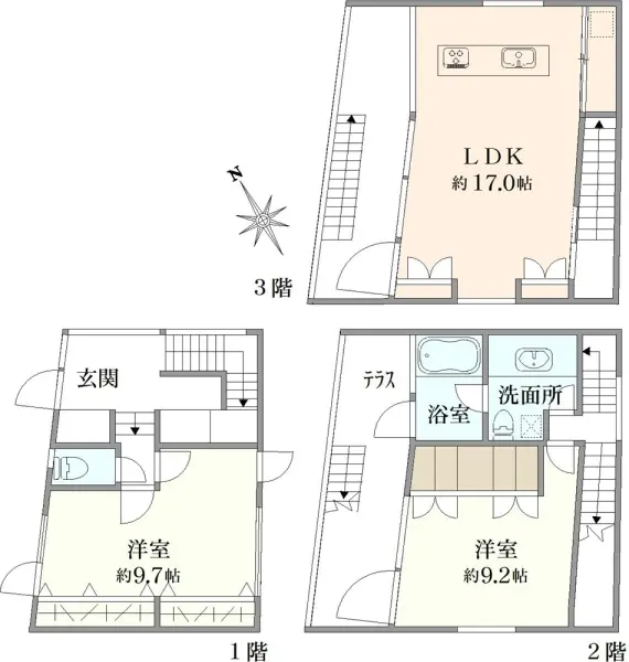 目黒区三田2丁目　中古戸建