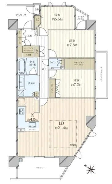 グランドパレス御影山手／屋根有り・平面分譲車庫権付き