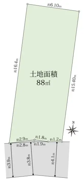 中野区中央1丁目売地(建築条件なし)